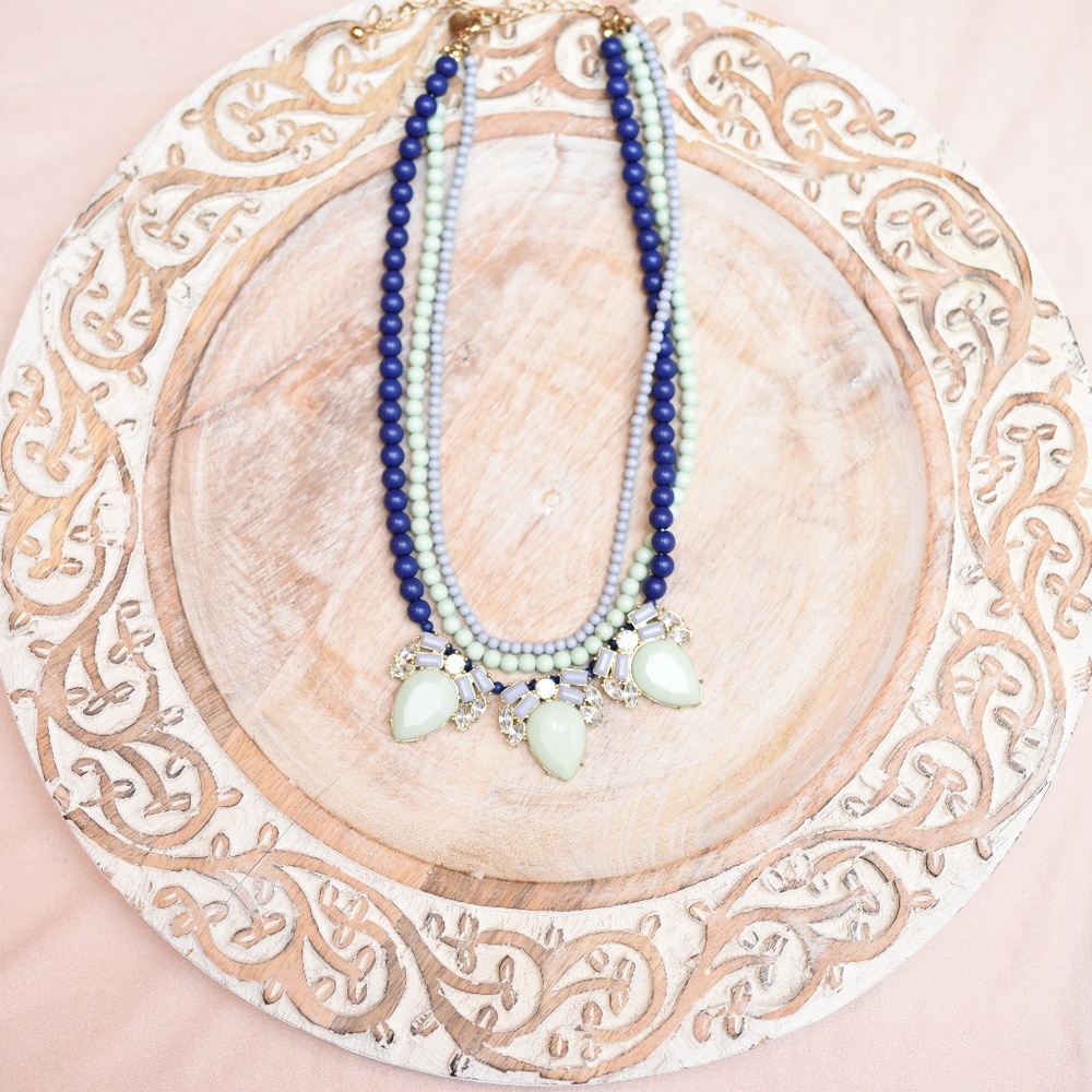 Multi Blue Statement Necklace